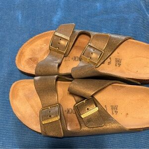 Birkenstock Bronze Buckle Sandals